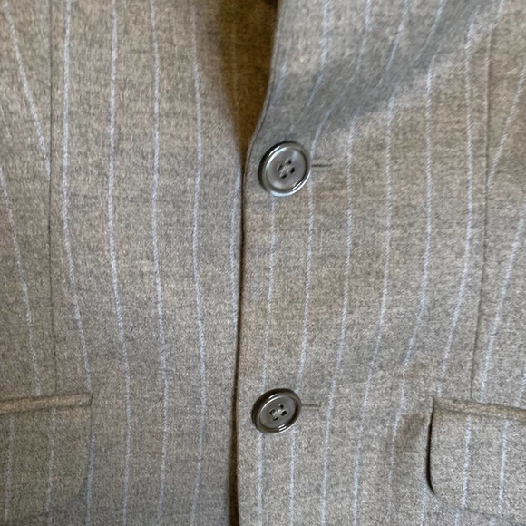 Ralph Lauren | Black Label Gray & Light Blue Pin Striped 2 Piece Pantsuit Size 4 - Picture 4 of 14